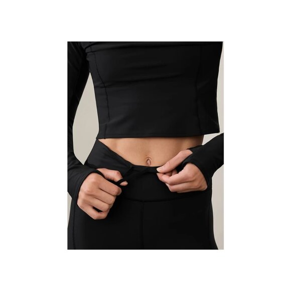 Athleta Pacesetter Ultra High Rise 4" Shortie with Back Zip Pocket Black Sz M - Picture 4 of 7